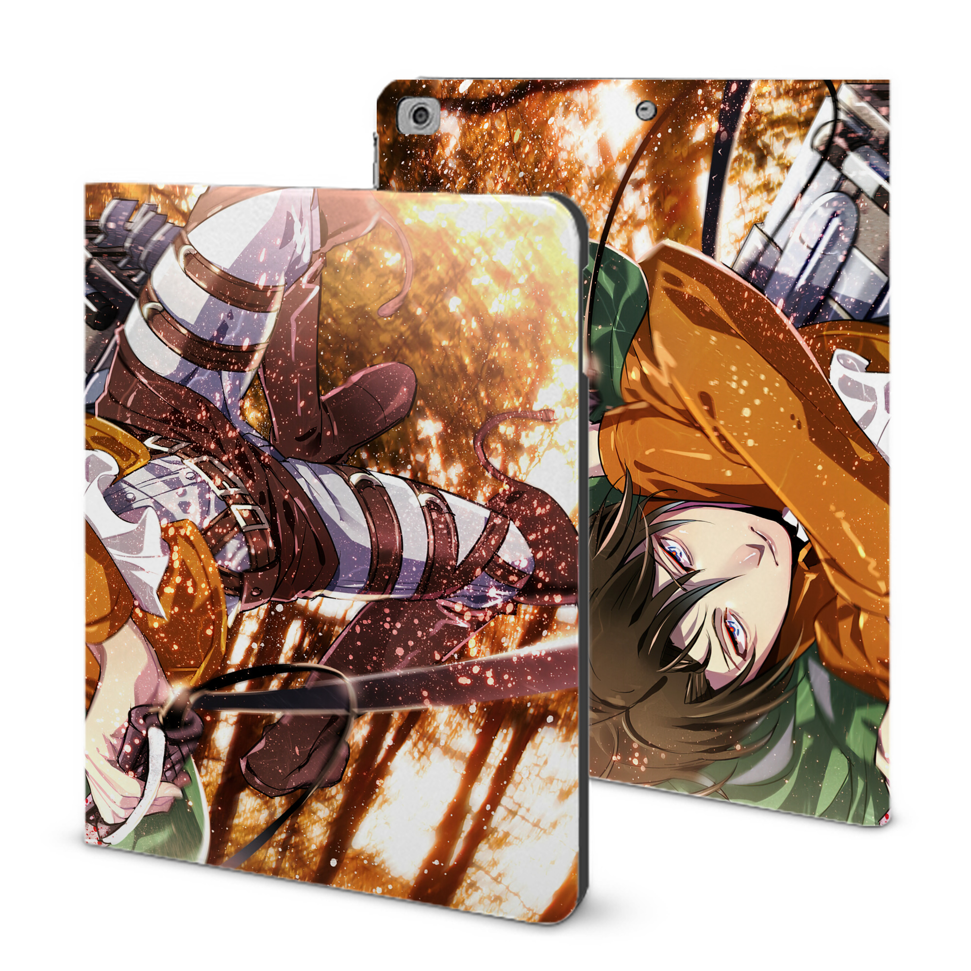 （画像用） 進撃の巨人 Attack on Titan IPad ケース ブック型 PUレザー TPU 耐衝撃 軽量 薄型 ペン収納なし 全面保護 IPad 各モデル対応